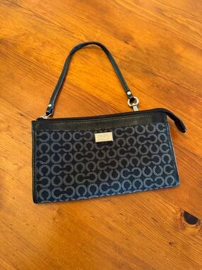Coach Black Signature Logo Wristlet